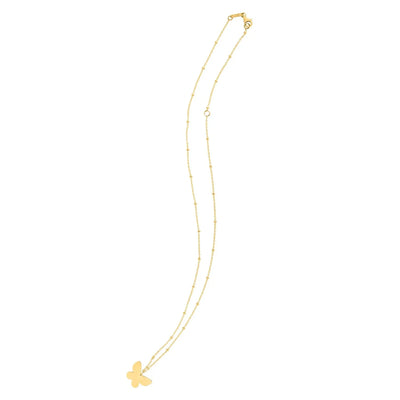 An image displaying 14k Yellow Gold Ppillon Butterfly Necklace by Orca Market