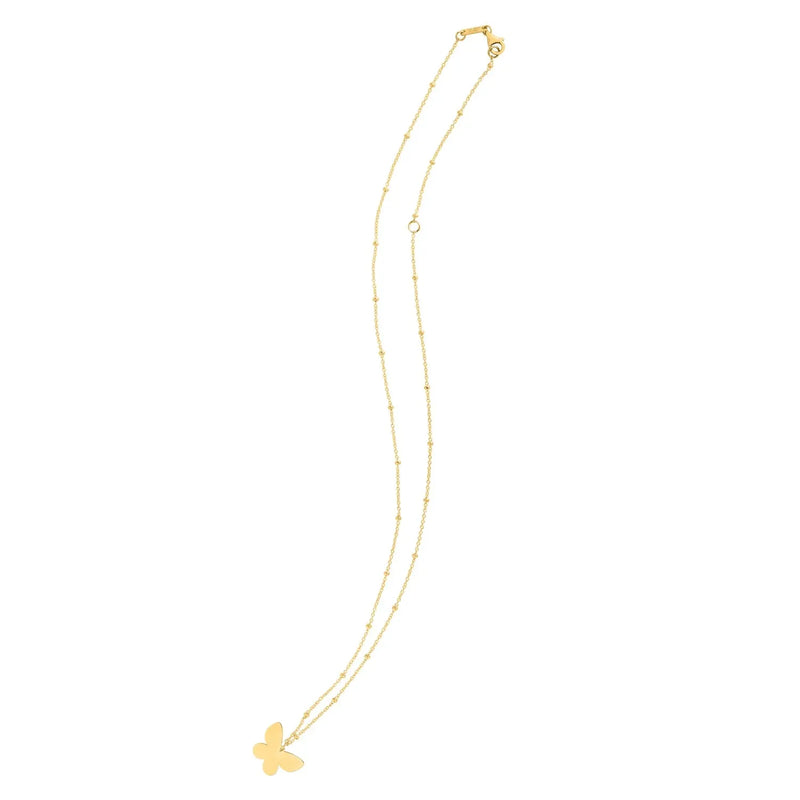 An image displaying 14k Yellow Gold Ppillon Butterfly Necklace by Orca Market