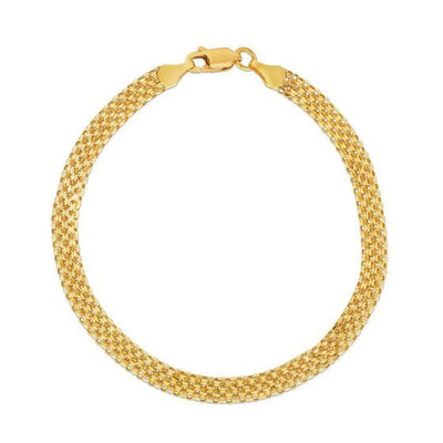 An image displaying 4.7mm 14k Yellow Gold Bismark Bracelet by Orca Market