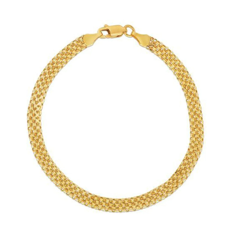 An image displaying 4.7mm 14k Yellow Gold Bismark Bracelet by Orca Market