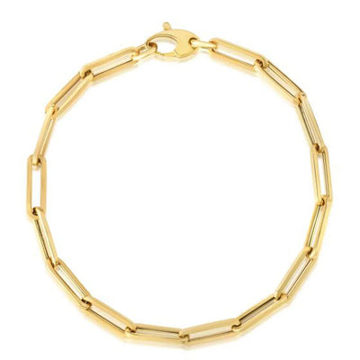 An image displaying 10K Yellow Gold Lite Paperclip Bracelet (4.2mm) by Orca Market