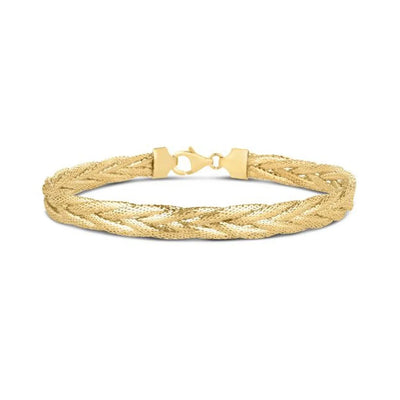 An image displaying 14k Yellow Gold Rapunzel Woven Bracelet by Orca Market