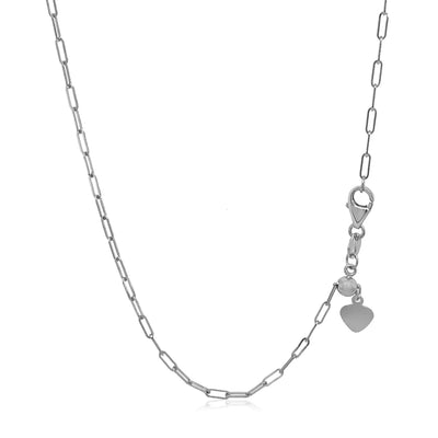 An image displaying 14k White Gold Adjustable Paperclip Chain 1.5mm by Orca Market