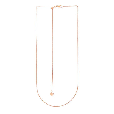 An image displaying 14k Rose Gold Adjustable Wheat Chain 1.0mm by Orca Market