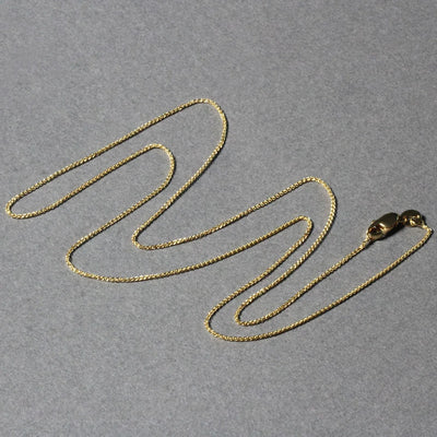An image displaying 14k Yellow Gold Round Wheat Chain 0.80mm by Orca Market