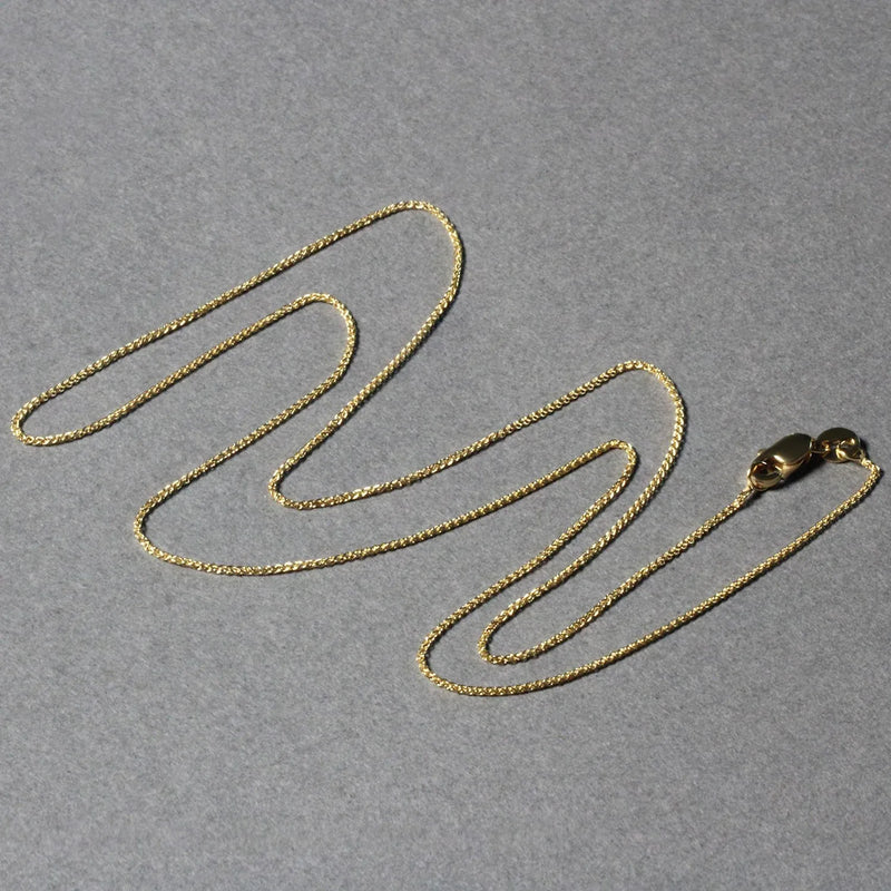 An image displaying 14k Yellow Gold Round Wheat Chain 0.80mm by Orca Market