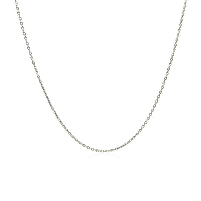 An image displaying 18k White Gold Round Cable Link Chain 0.97mm by Orca Market