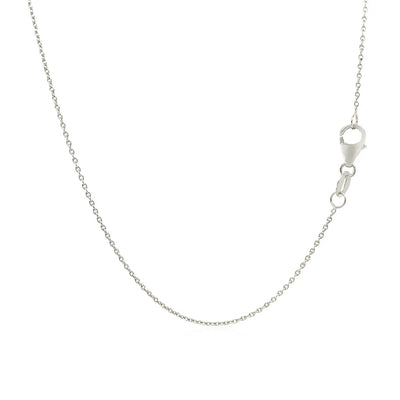 An image displaying 18k White Gold Round Cable Link Chain 0.97mm by Orca Market