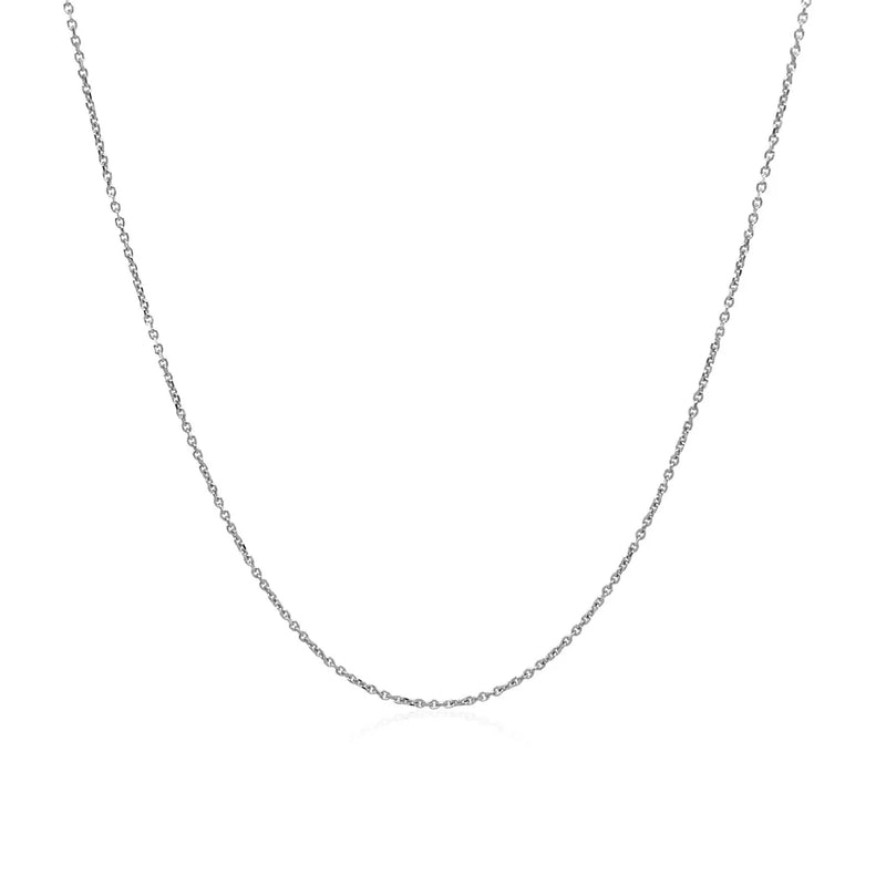 An image displaying 10k White Gold Cable Link Chain 0.5mm by Orca Market