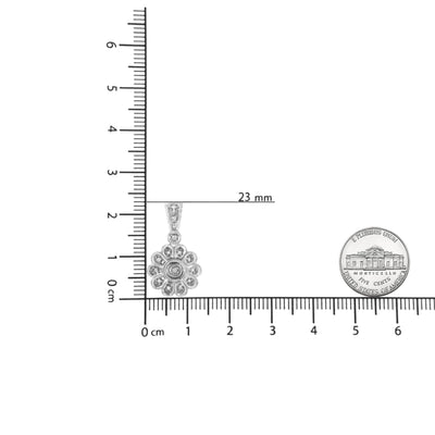 An image displaying .925 Sterling Silver Diamond Accent Sunburst Milgrain 18" Pendant Necklace (I-J Color, I1-I2 Clarity) by Infinite Jewels