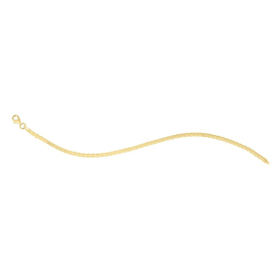 An image displaying 14k Yellow Gold 7 inch Mini Cube Bracelet (2.60 mm) by Orca Market