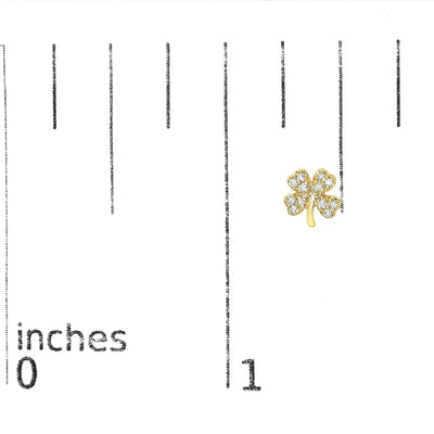 An image displaying 10K Yellow Gold Diamond Accent 4 Leaf Clover Stud Earrings by Infinite Jewels