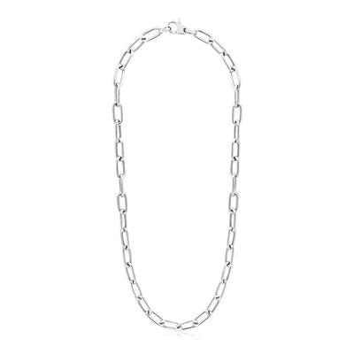 An image displaying Sterling Silver Wide Paperclip Chain Necklace by Orca Market