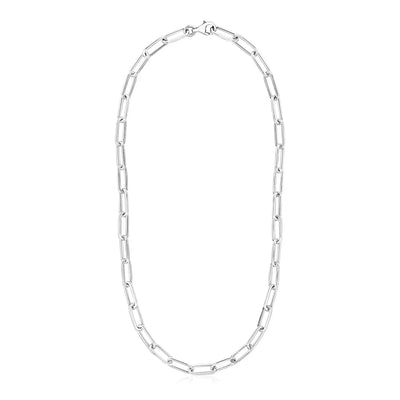 An image displaying Sterling Silver Paperclip Chain Necklace by Orca Market