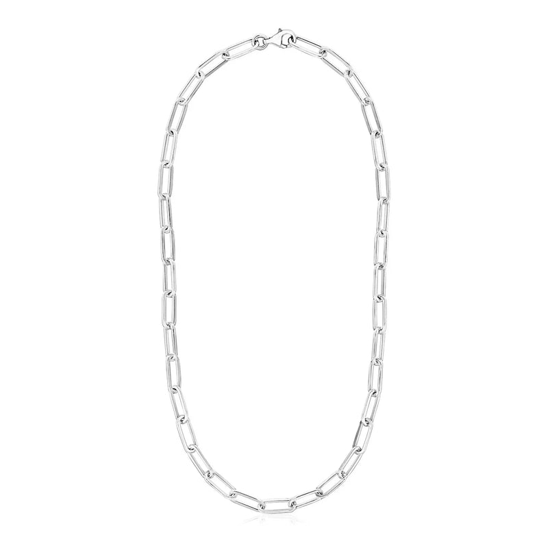 An image displaying Sterling Silver Paperclip Chain Necklace by Orca Market