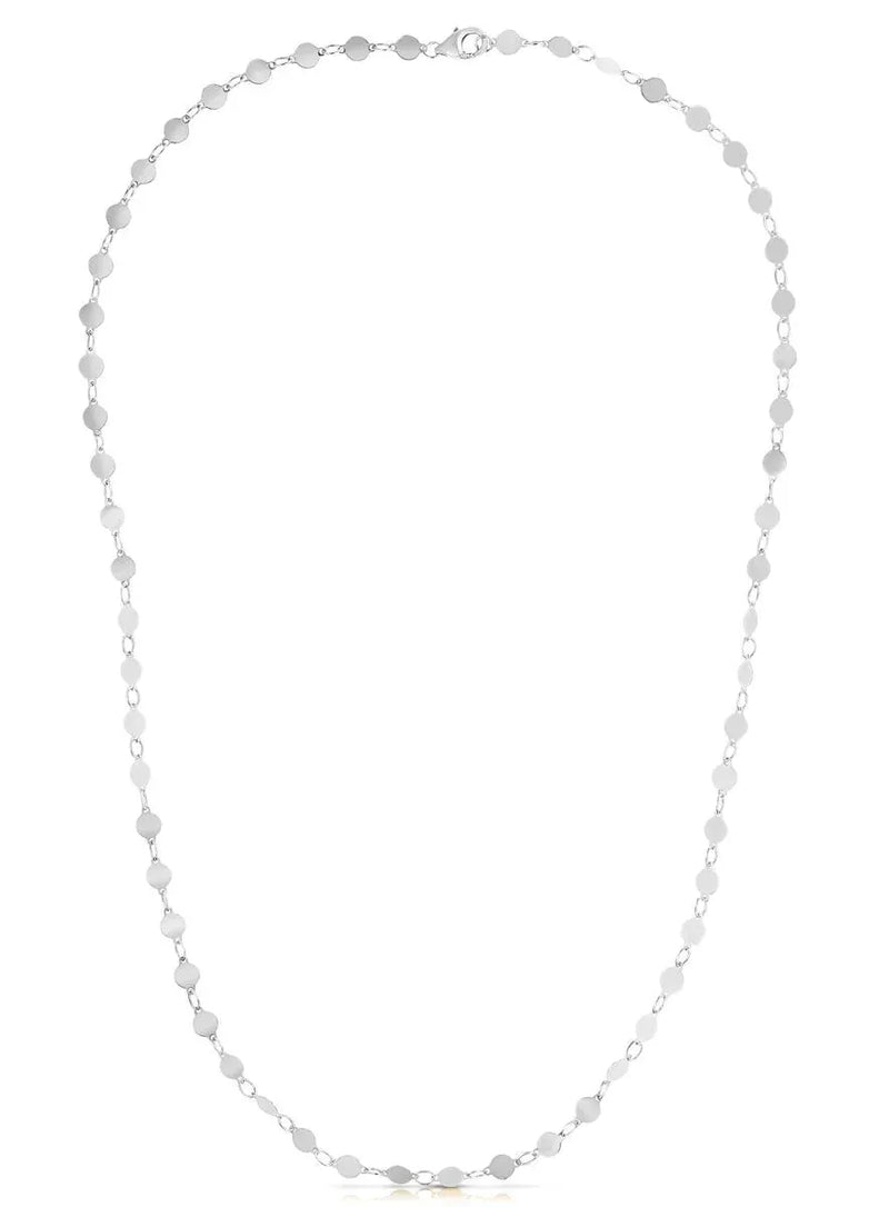 An image displaying 14k White Gold Necklace with Polished Circles by Orca Market