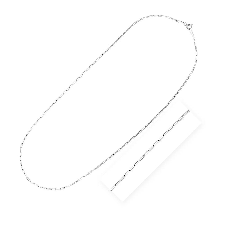 An image displaying Sterling Silver Rhodium Plated Paperclip Chain (1.8 mm) by Orca Market
