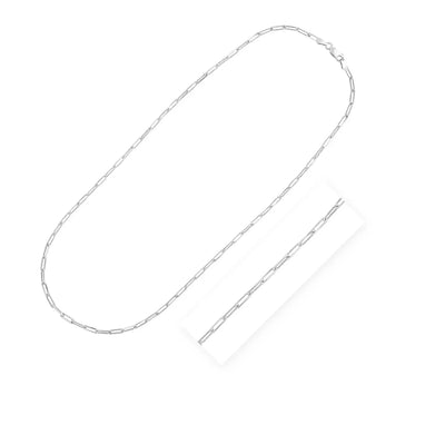 An image displaying Sterling Silver Rhodium Plated Paperclip Chain (3.0 mm) by Orca Market
