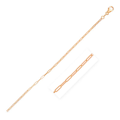 An image displaying 14K Rose Gold Fine Paperclip Chain (1.5mm) by Orca Market
