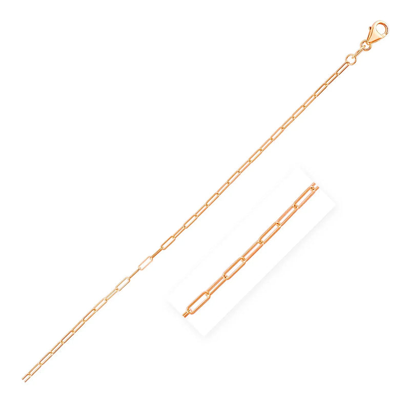 An image displaying 14K Rose Gold Fine Paperclip Chain (1.5mm) by Orca Market
