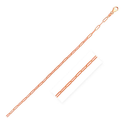An image displaying 14K Rose Gold Delicate Paperclip Chain (2.1mm) by Orca Market