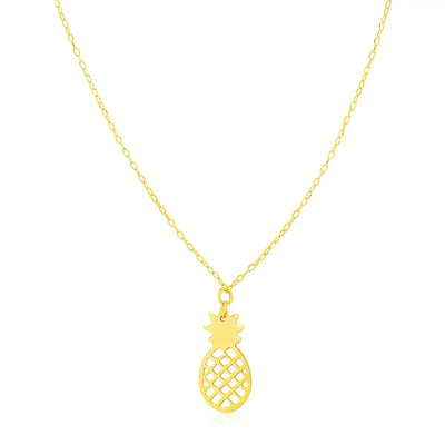 An image displaying 14K Yellow Gold Pineapple Necklace by Orca Market