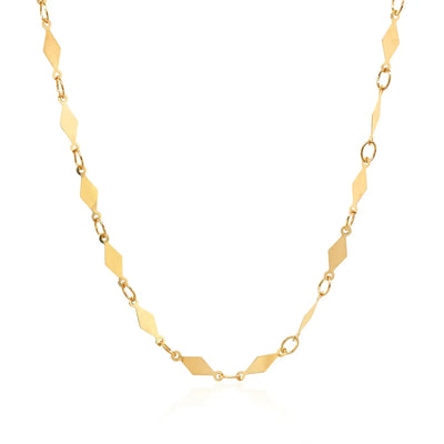 An image displaying 14K Yellow Gold Polished Diamond Motif Chain (3.0mm) by Orca Market