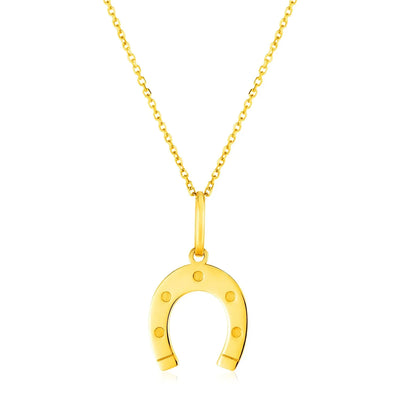 An image displaying 14K Yellow Gold Necklace with Horseshoe by Orca Market
