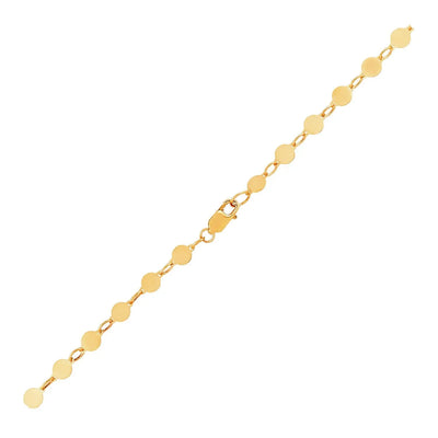 An image displaying 14k Yellow Gold Bracelet with Polished Circles by Orca Market