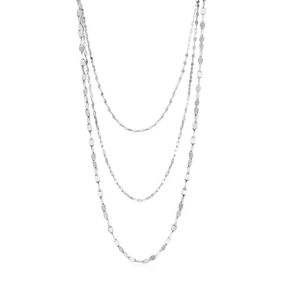 An image displaying Sterling Silver Three Strand Marina Link Necklace by Orca Market