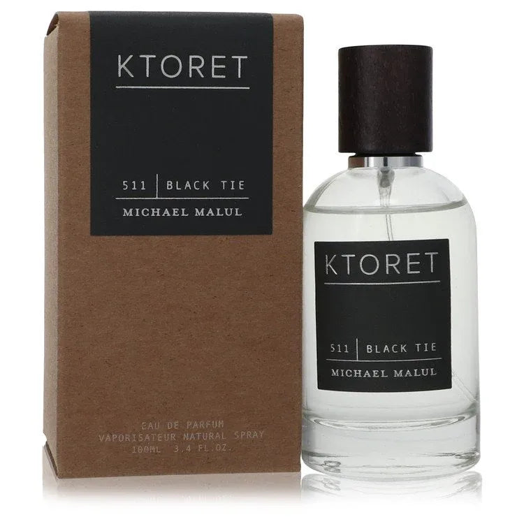 An image displaying Ktoret 511 Black Tie by Michael Malul Eau De Parfum Spray 3.4 oz for Men by Michael Malul