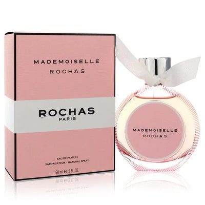 An image displaying Mademoiselle Rochas by Rochas Eau De Parfum Spray 3 oz for Women by Rochas