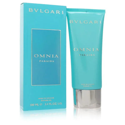 An image displaying Omnia Paraiba by Bvlgari Shower Oil 3.4 oz for Women by Bvlgari