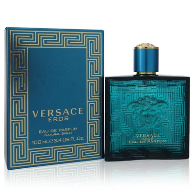 An image displaying Versace Eros by Versace Eau De Parfum Spray 3.4 oz for Men by Versace