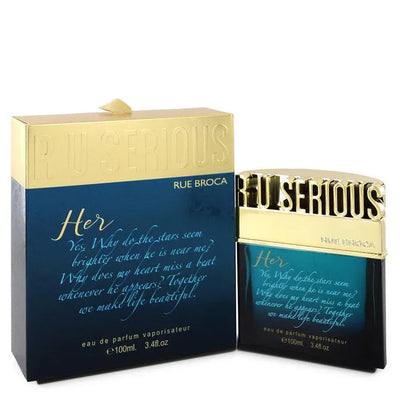 An image displaying R U Serious Her by Rue Broca Eau De Parfum Spray 3.4 oz for Women by Rue Broca
