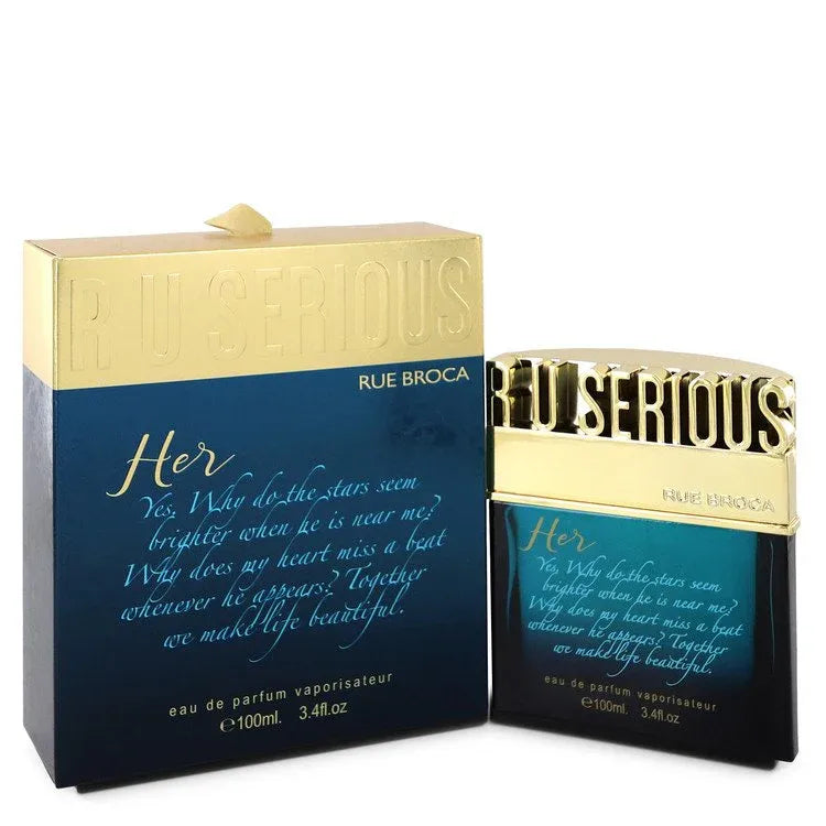 An image displaying R U Serious Her by Rue Broca Eau De Parfum Spray 3.4 oz for Women by Rue Broca