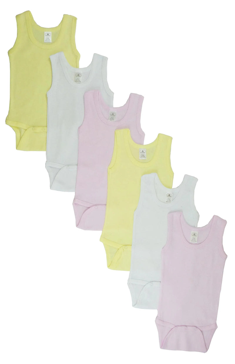 An image displaying Girls Tank Top Onezies 6 Pack by Bambini