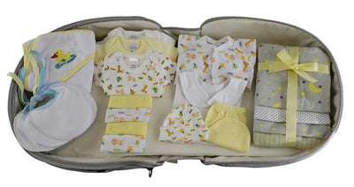 An image displaying Unisex 20 Piece Baby Clothing Starter Set With Diaper Bag by Bambini
