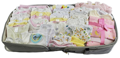 An image displaying Unisex 80 Piece Baby Clothing Starter Set With Diaper Bag by Bambini