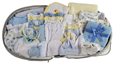 An image displaying Girls 44 Piece Baby Clothing Starter Set With Diaper Bag by Bambini