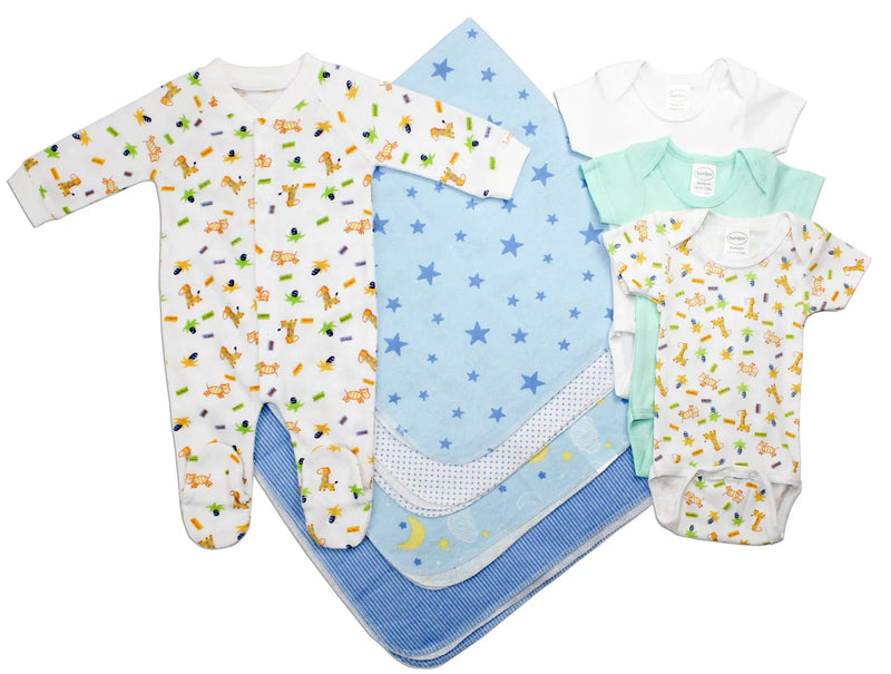 An image displaying Newborn Baby Boy 8 Piece Baby Shower Gift Set by Bambini