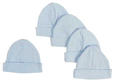 An image displaying Blue Baby Cap (pack Of 5) by Bambini