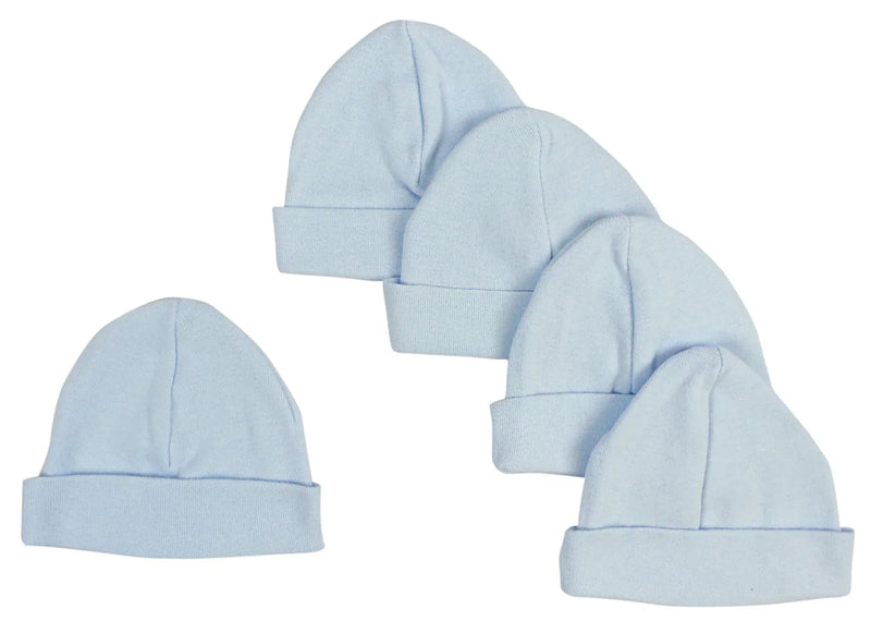 An image displaying Blue Baby Cap (pack Of 5) by Bambini