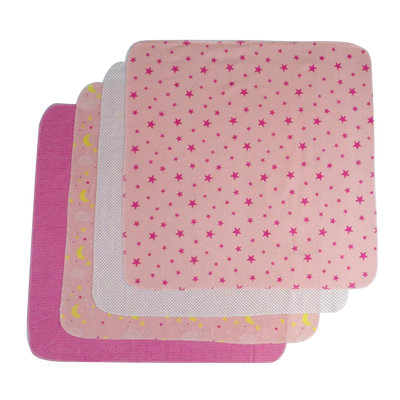 An image displaying Pink Four Pack Receiving Blanket - 4 Pack by Bambini