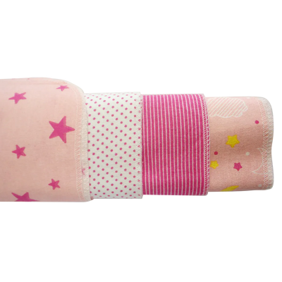 An image displaying Pink Four Pack Receiving Blanket - 4 Pack by Bambini
