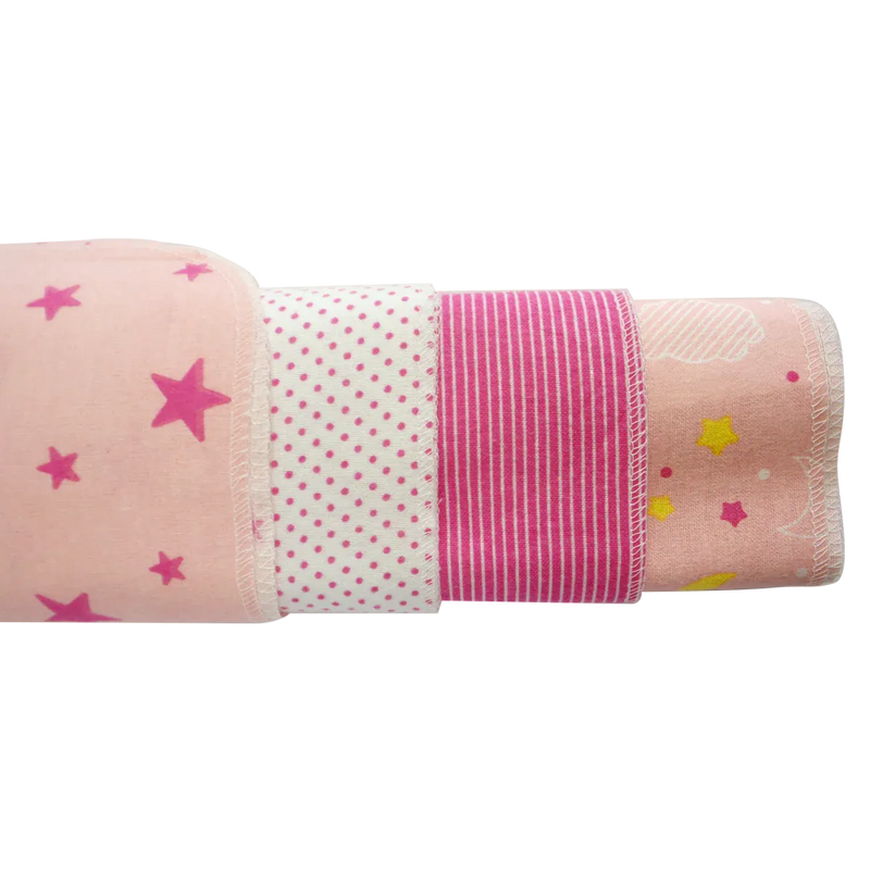 An image displaying Pink Four Pack Receiving Blanket - 4 Pack by Bambini