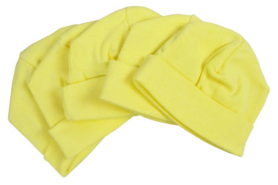An image displaying Yellow Baby Cap (pack Of 5) by Bambini