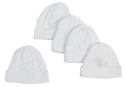 An image displaying White Baby Cap (pack Of 5) by Bambini