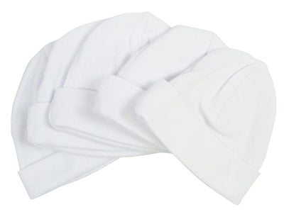 An image displaying White Baby Cap (pack Of 5) by Bambini