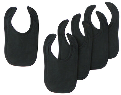 An image displaying Black Interlock Bib (pack Of 5) by Bambini
